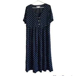 Jessica Howard 14 Vintage Blue Polka Dot Dress 1853